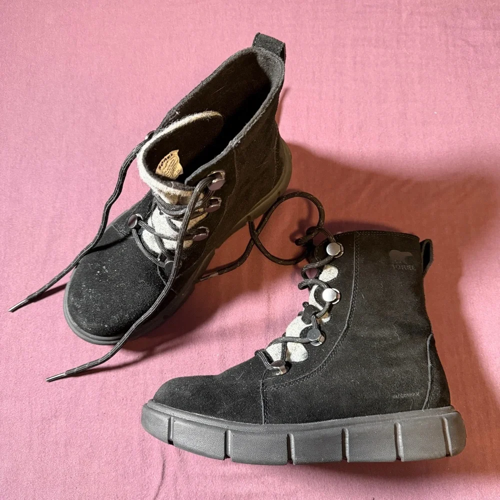 SOREL EXPLORER III Joan Women's Waterproof Boot in Black - Size 6.5